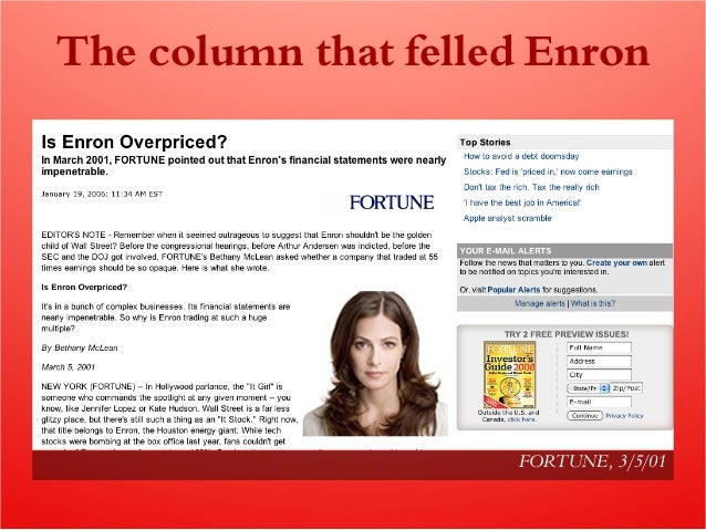 is enron overpriced
